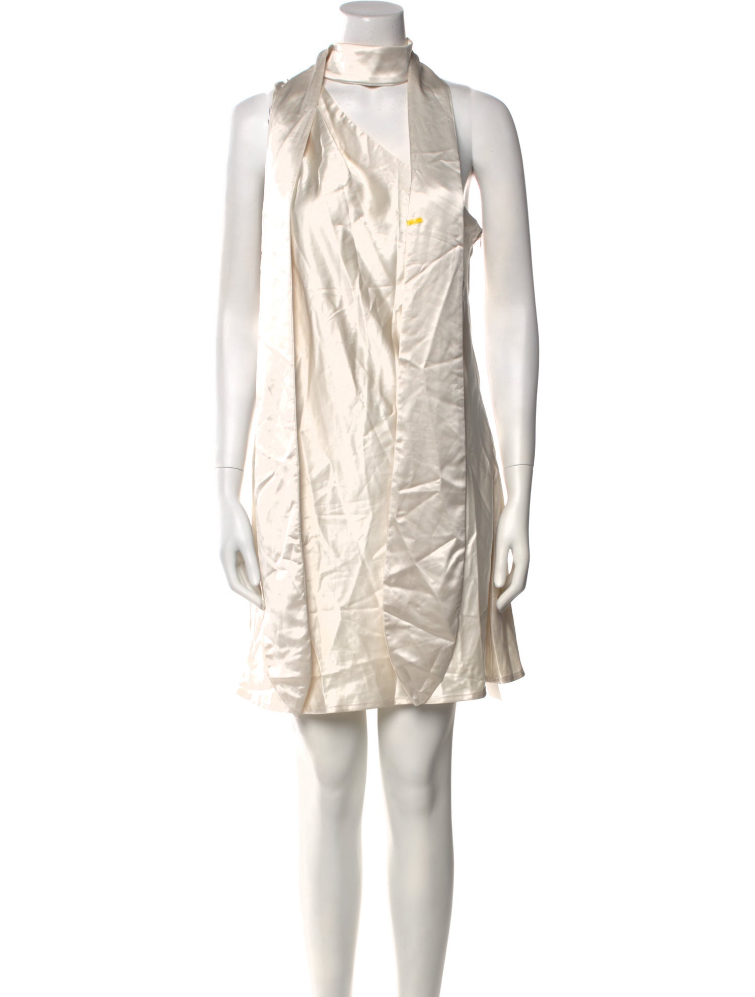 Line & Dot Mock Neck Mini Dress