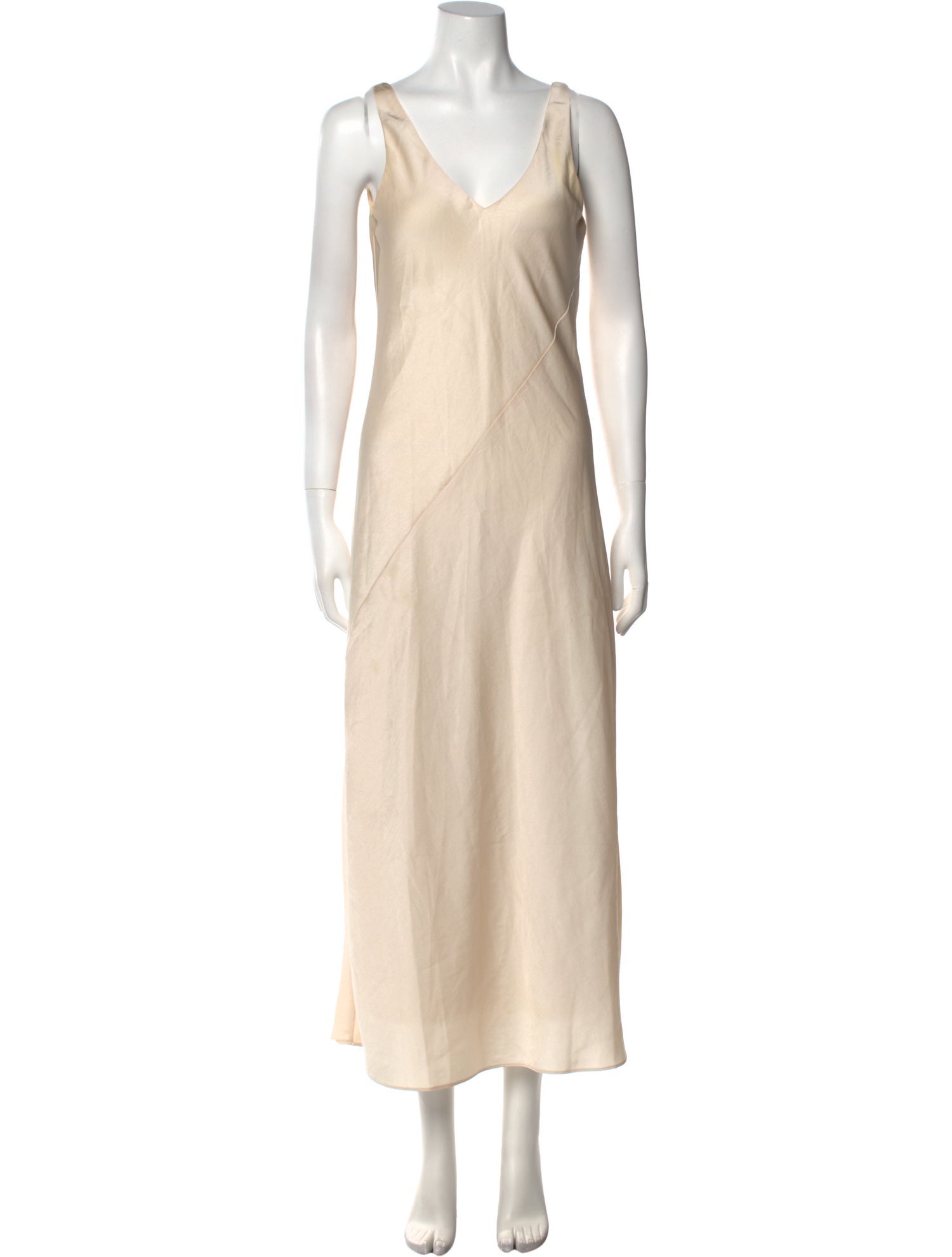 Line & Dot V-Neck Long Dress