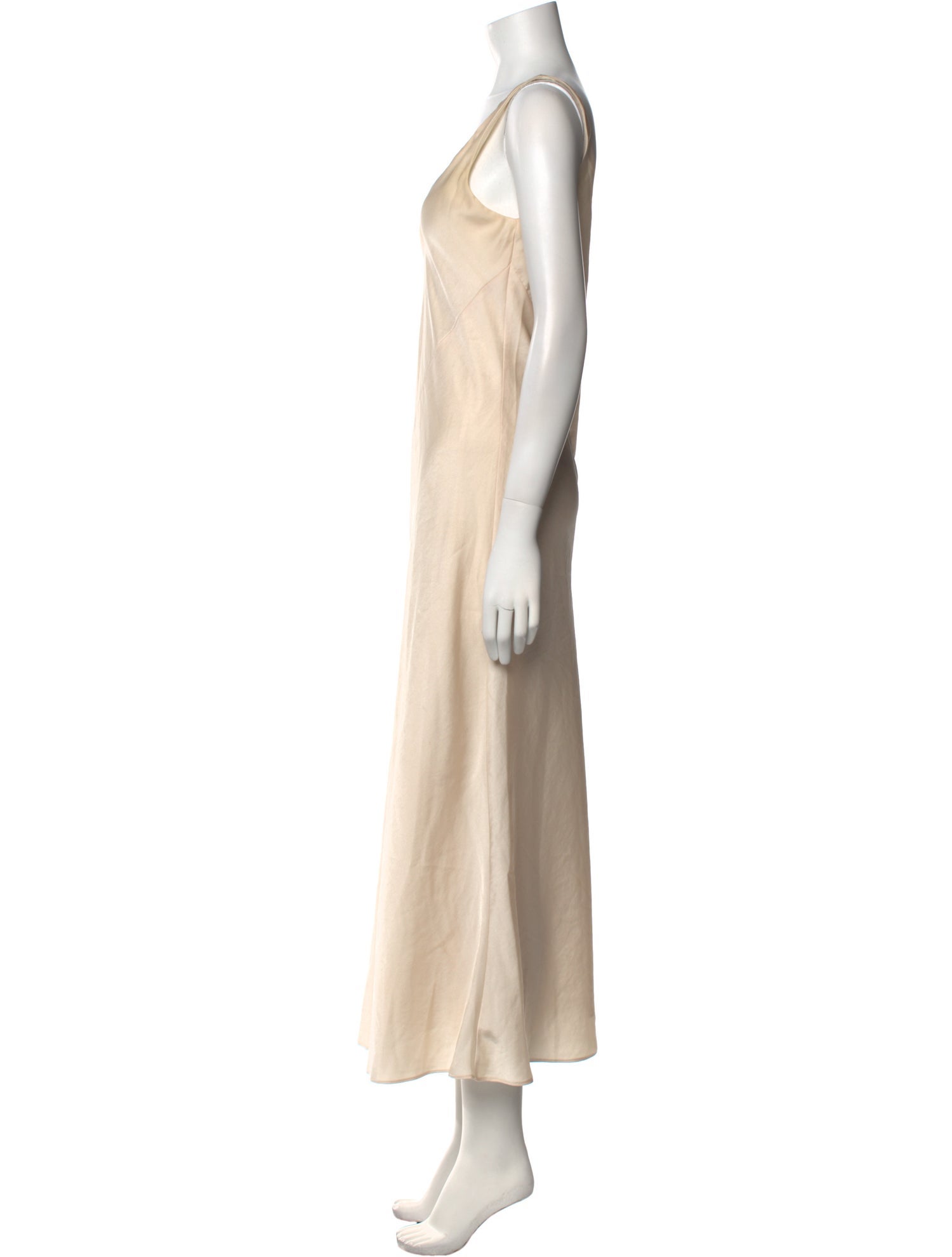 Line & Dot V-Neck Long Dress