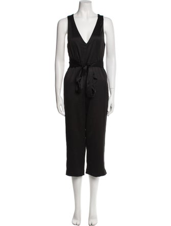Line & Dot V-Neck Jumpsuit