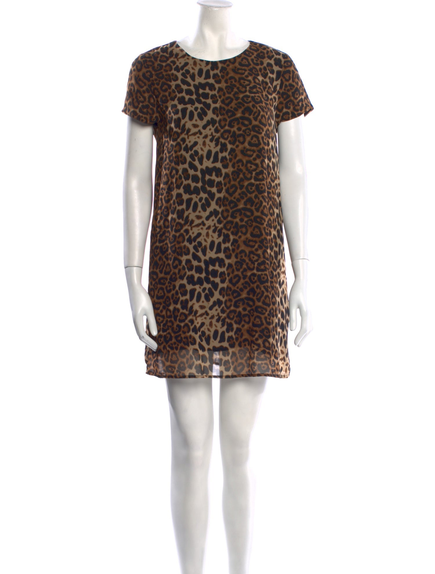 Line & Dot Animal Print Mini Dress