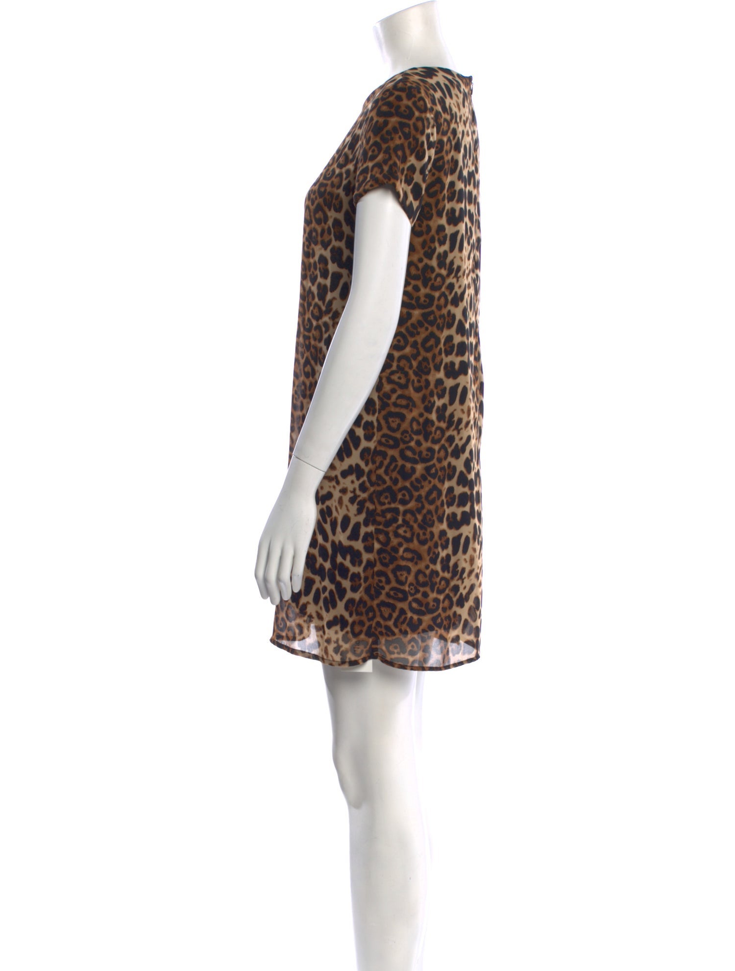 Line & Dot Animal Print Mini Dress