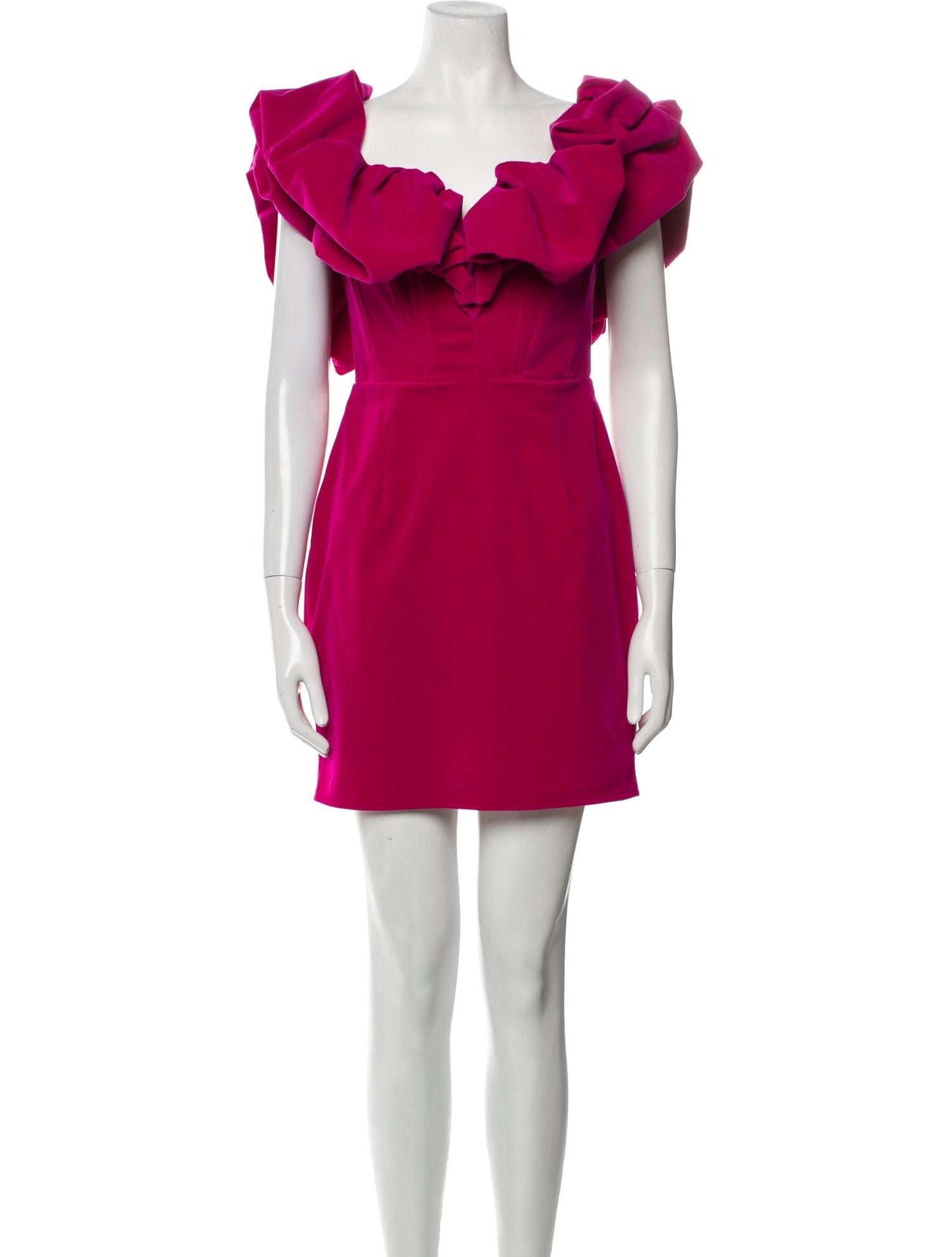 Line & Dot Square Neckline Mini Dress