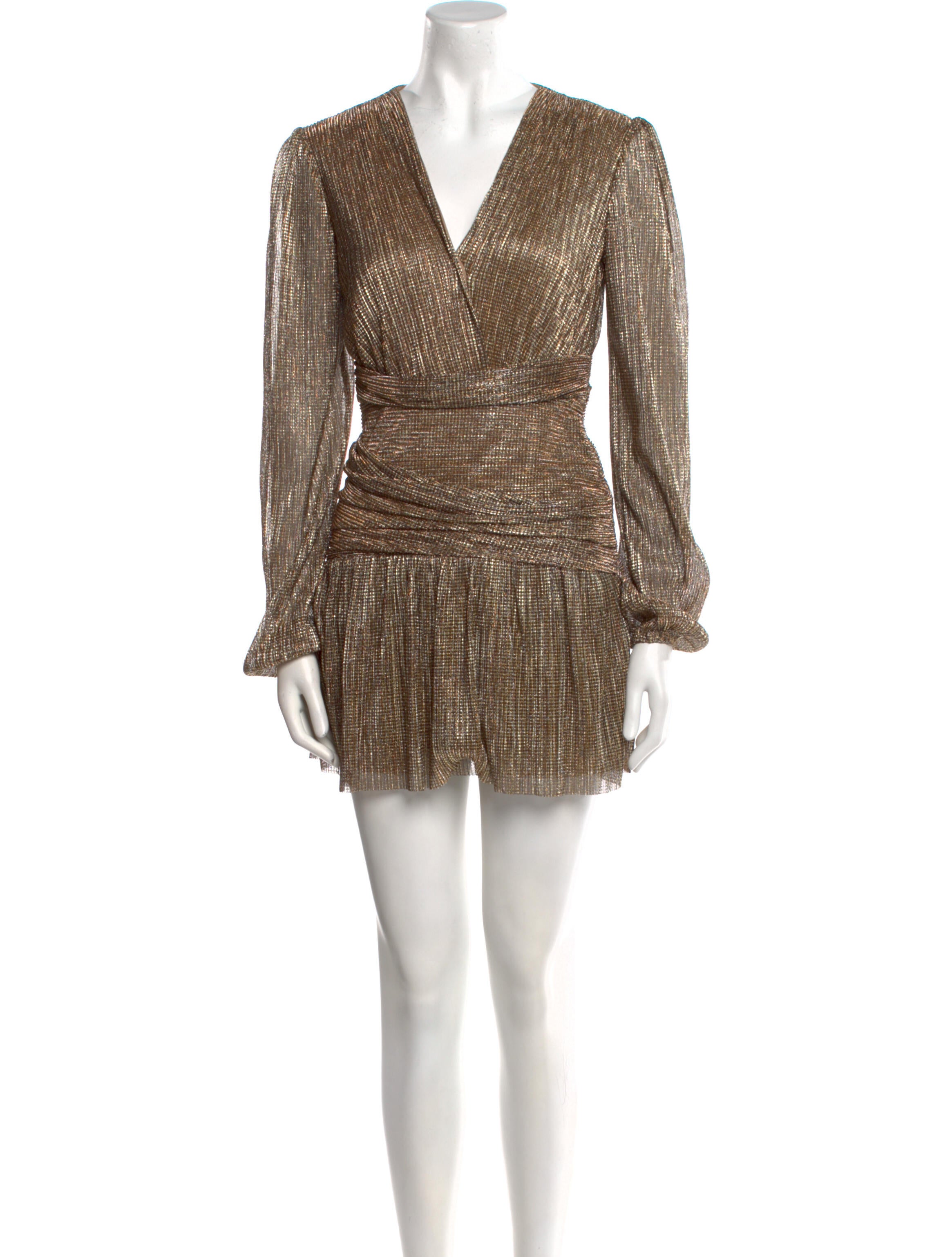 Line & Dot V-Neck Mini Dress