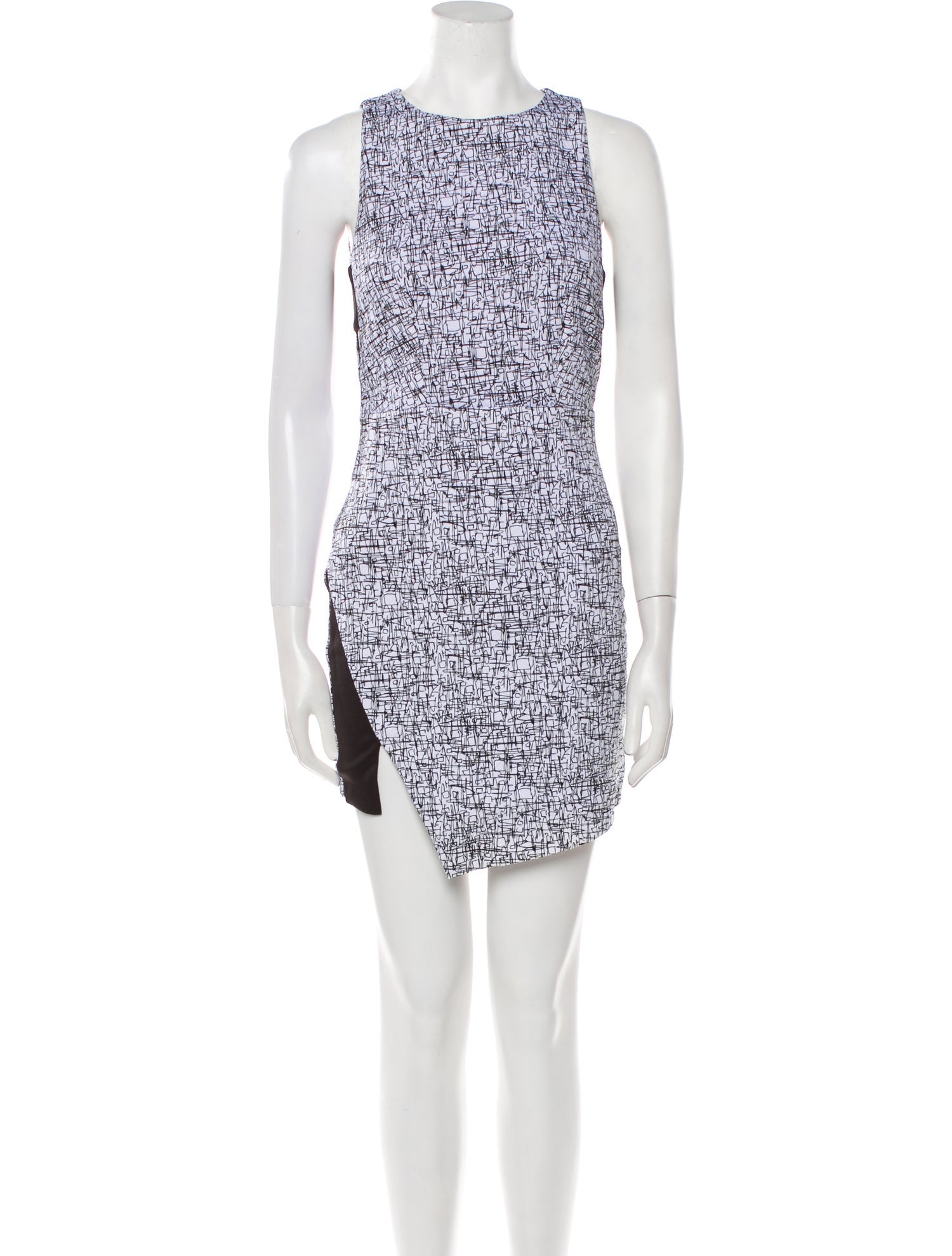 Line & Dot Printed Mini Dress