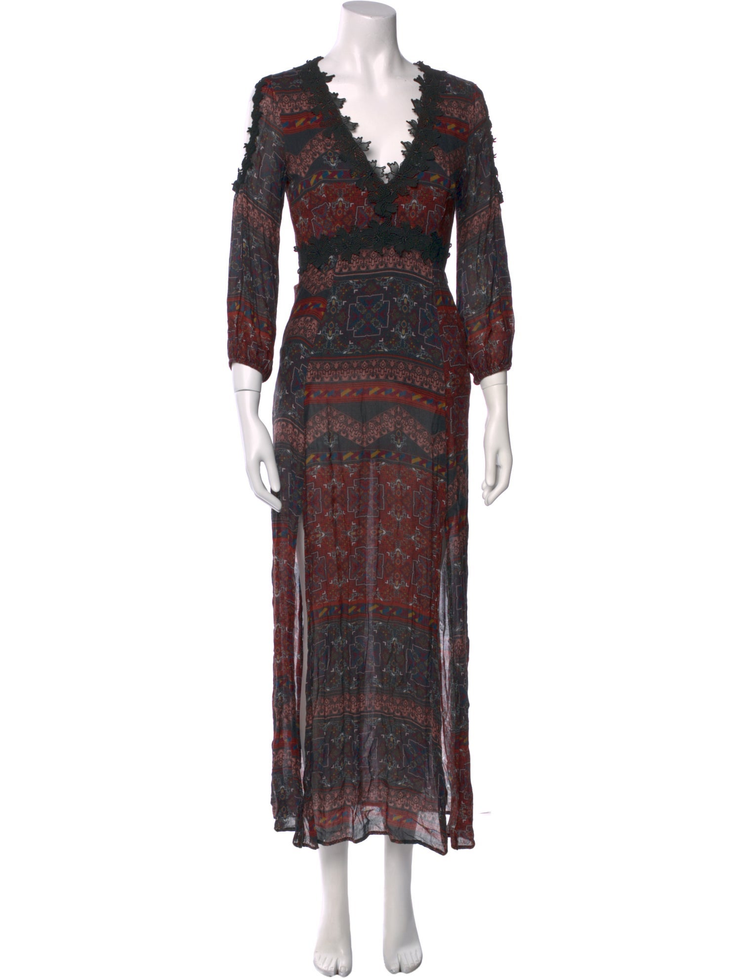 Line & Dot Striped Long Dress