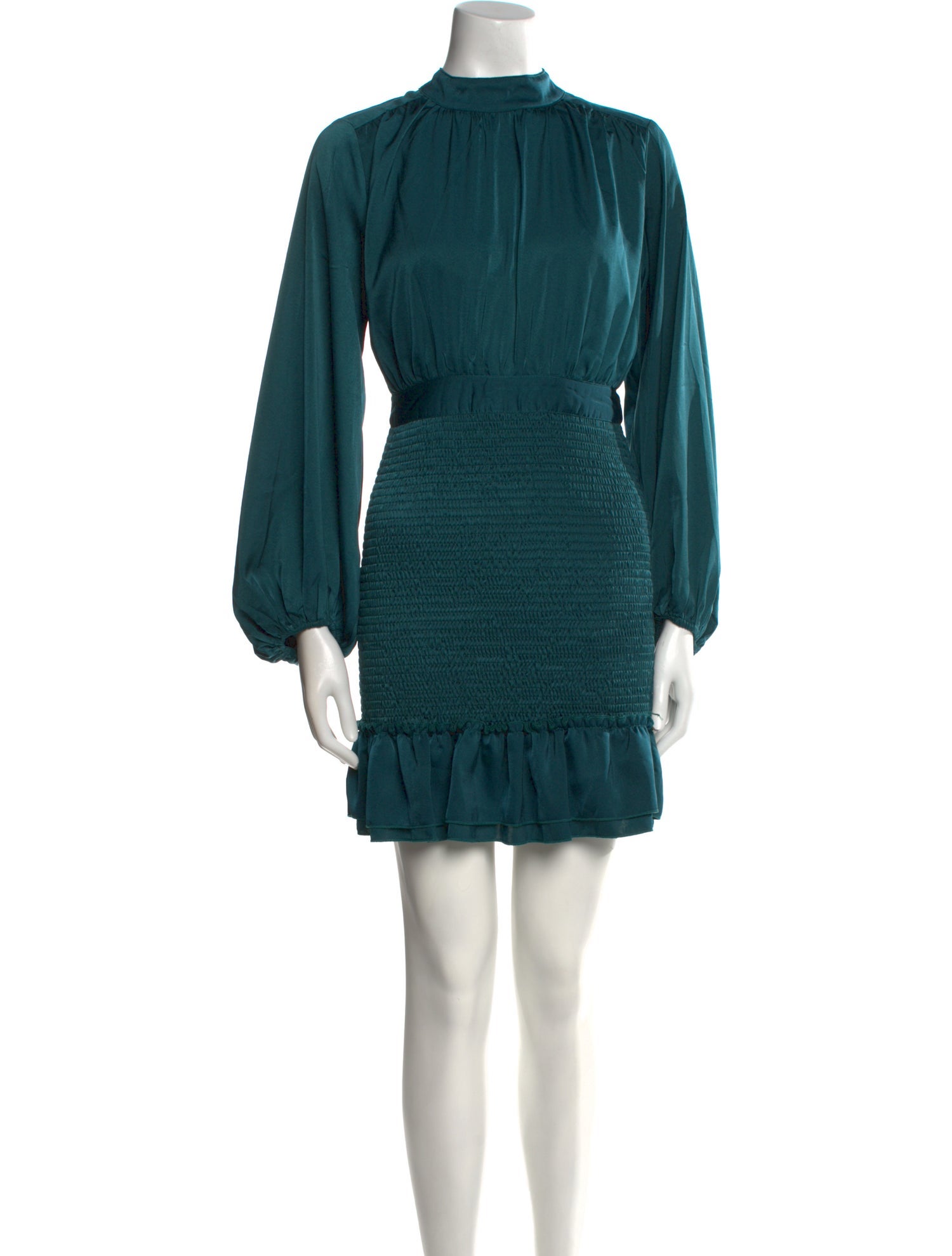 Line & Dot Mock Neck Mini Dress