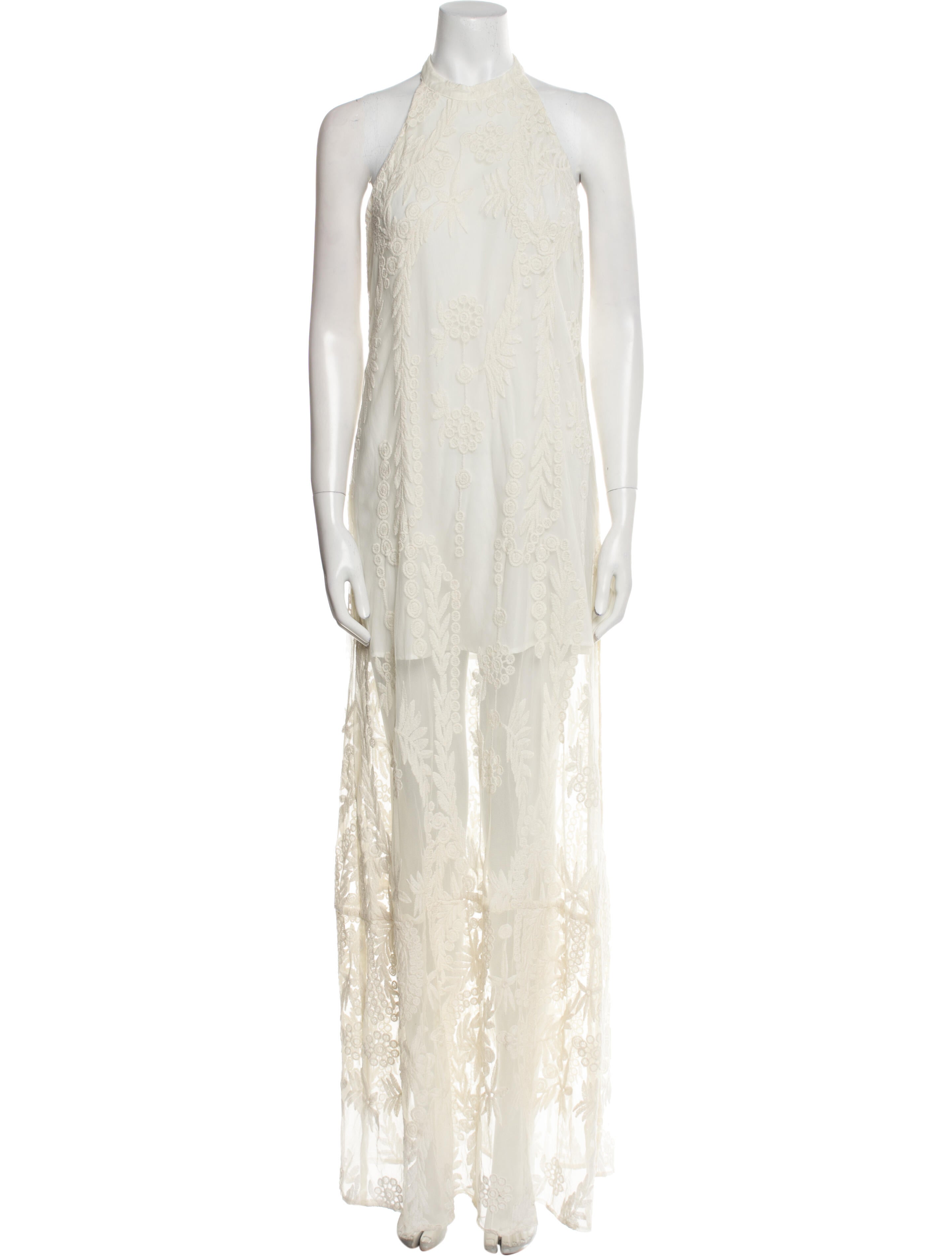 Line & Dot Halterneck Long Dress