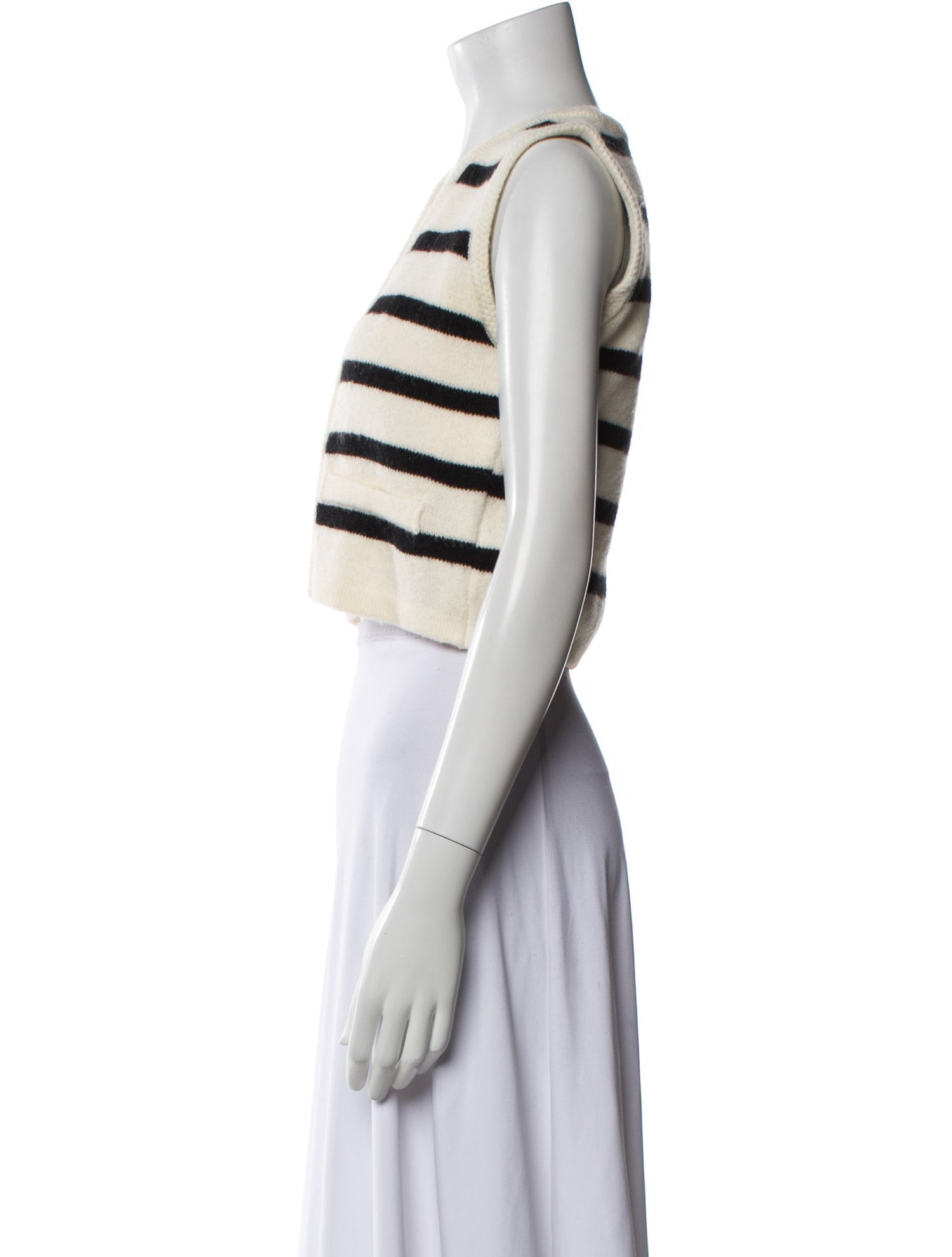 Line & Dot Striped V-Neck Sweater