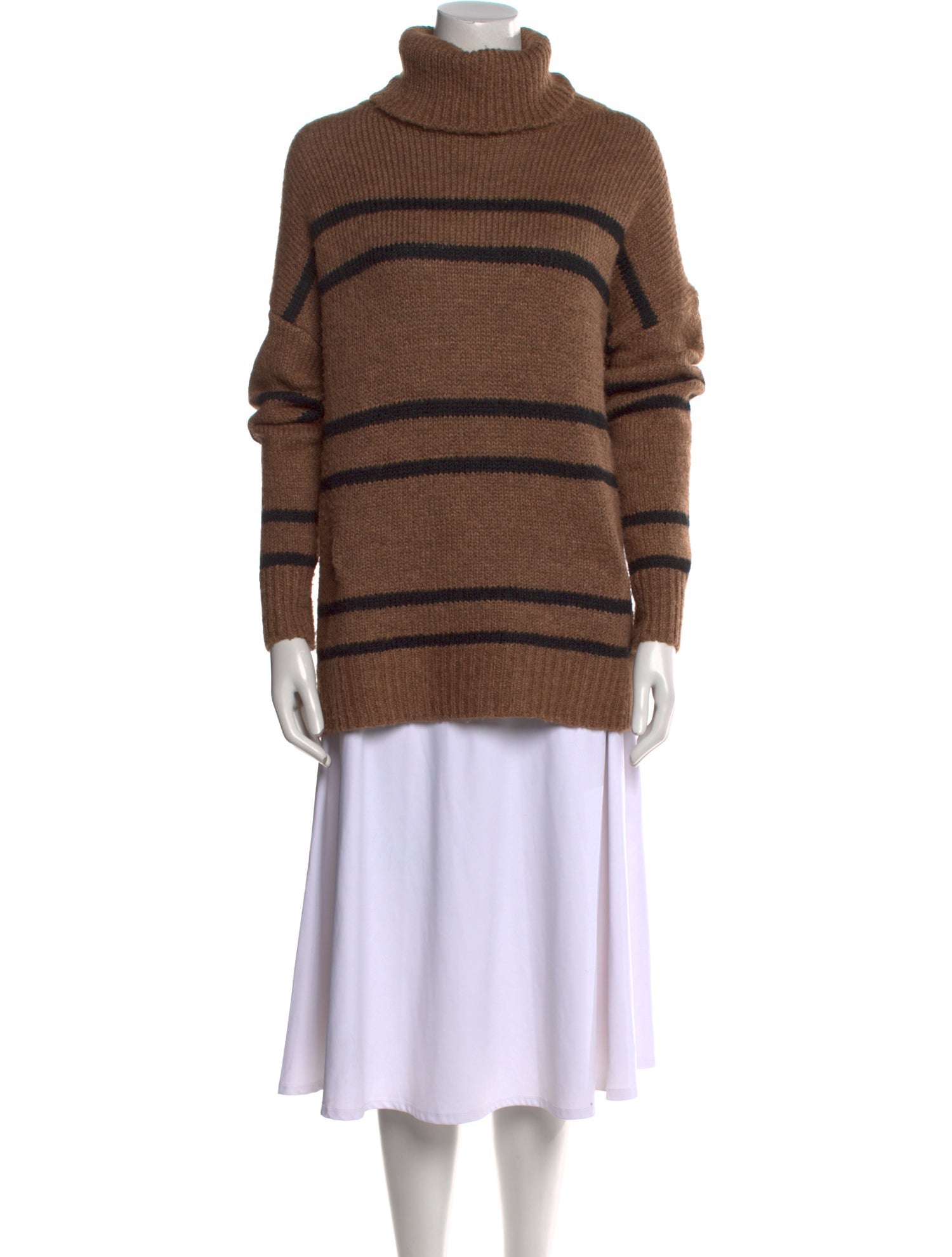 Line & Dot Striped Turtleneck Sweater