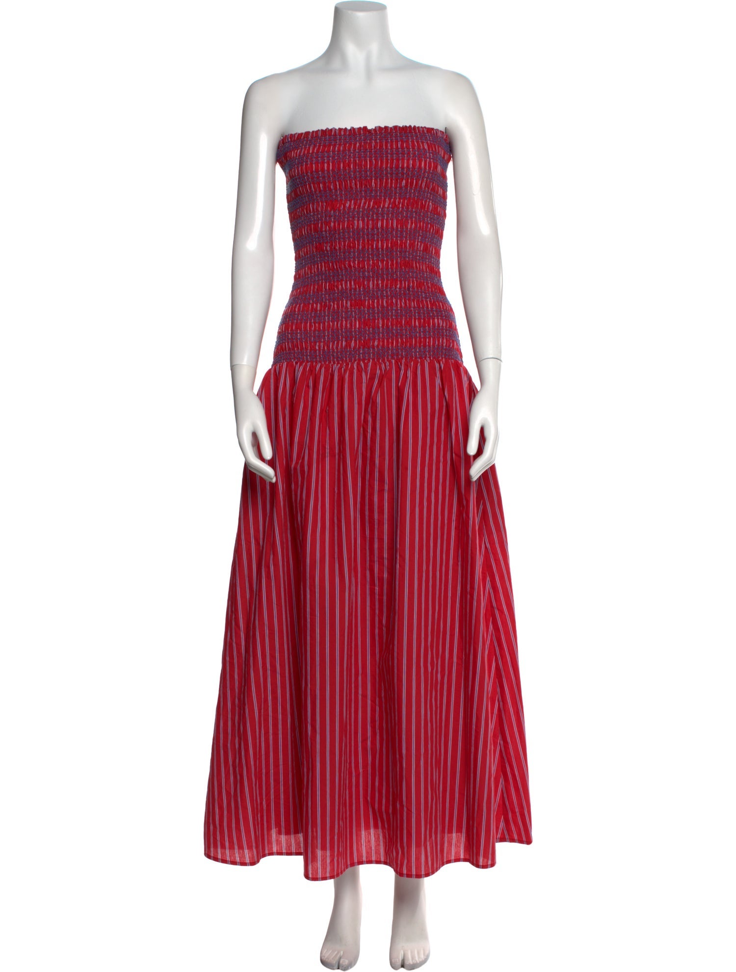 Line & Dot Striped Long Dress