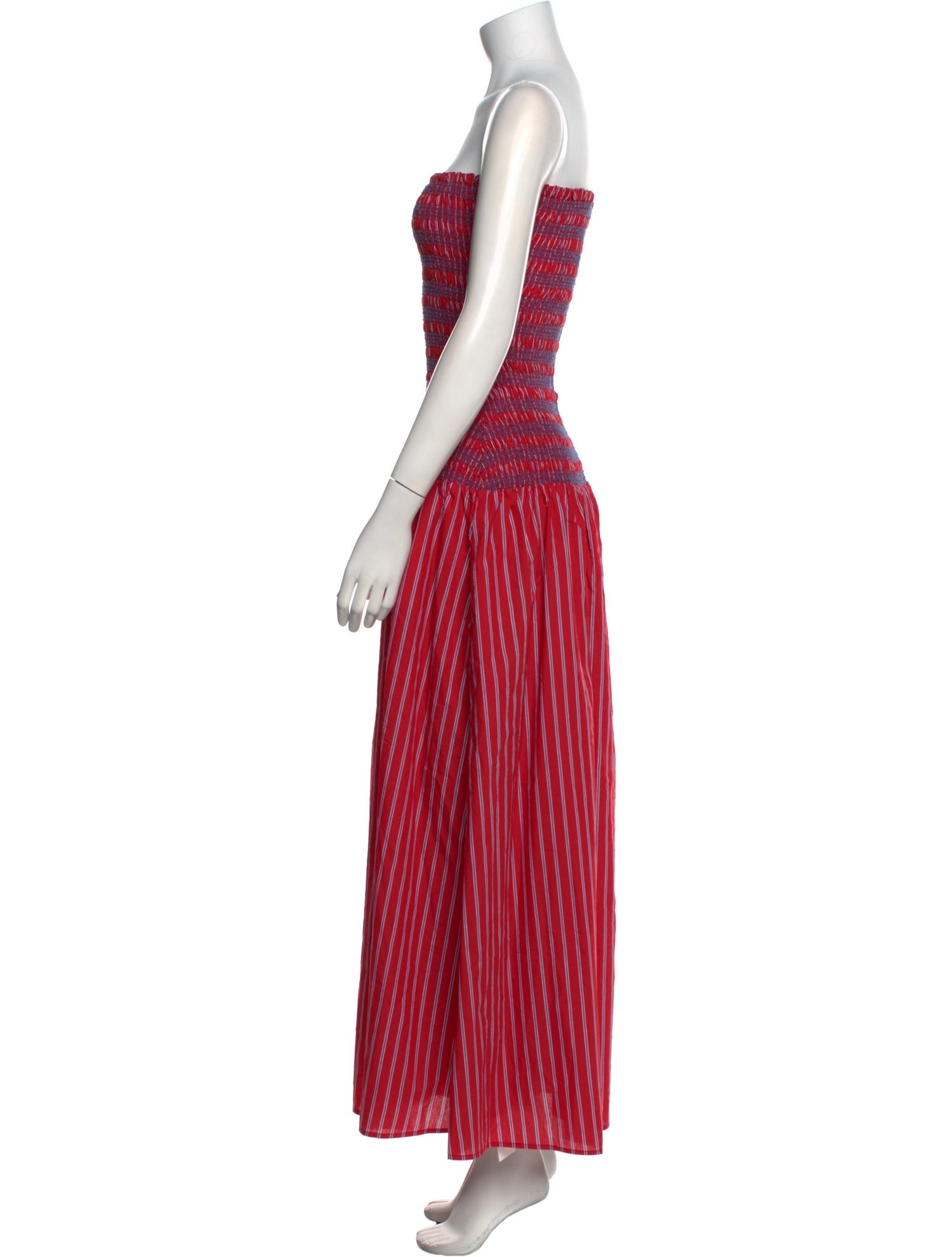 Line & Dot Striped Long Dress