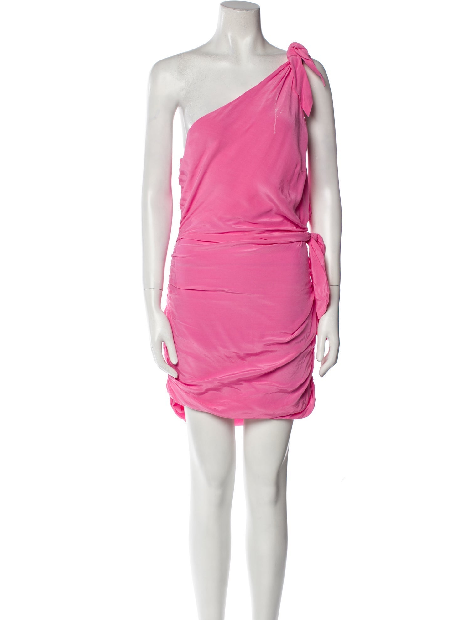 Line & Dot One-Shoulder Mini Dress