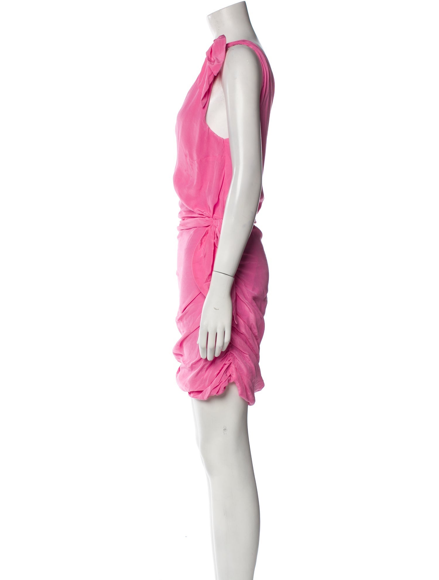 Line & Dot One-Shoulder Mini Dress