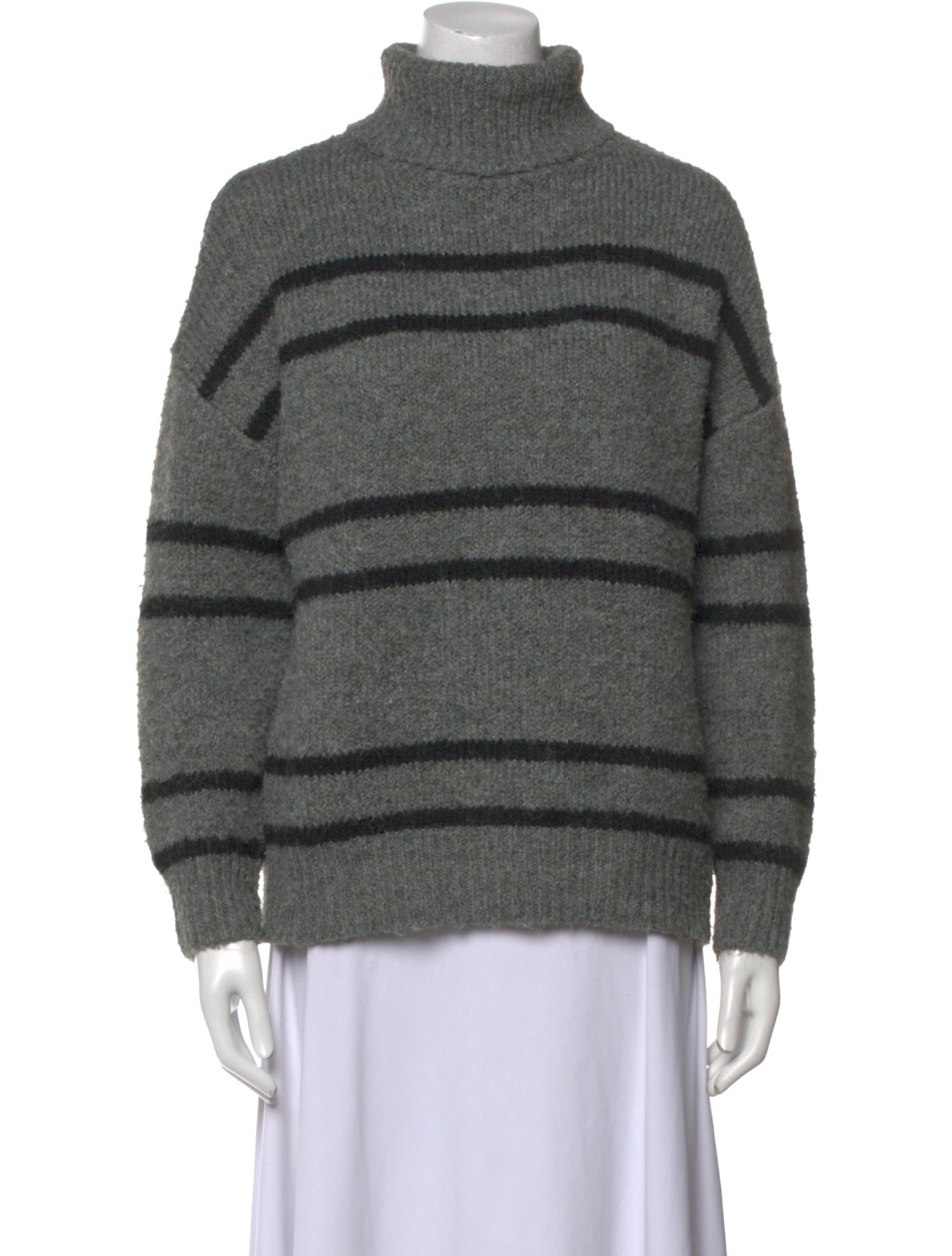 Line & Dot Striped Turtleneck Sweater