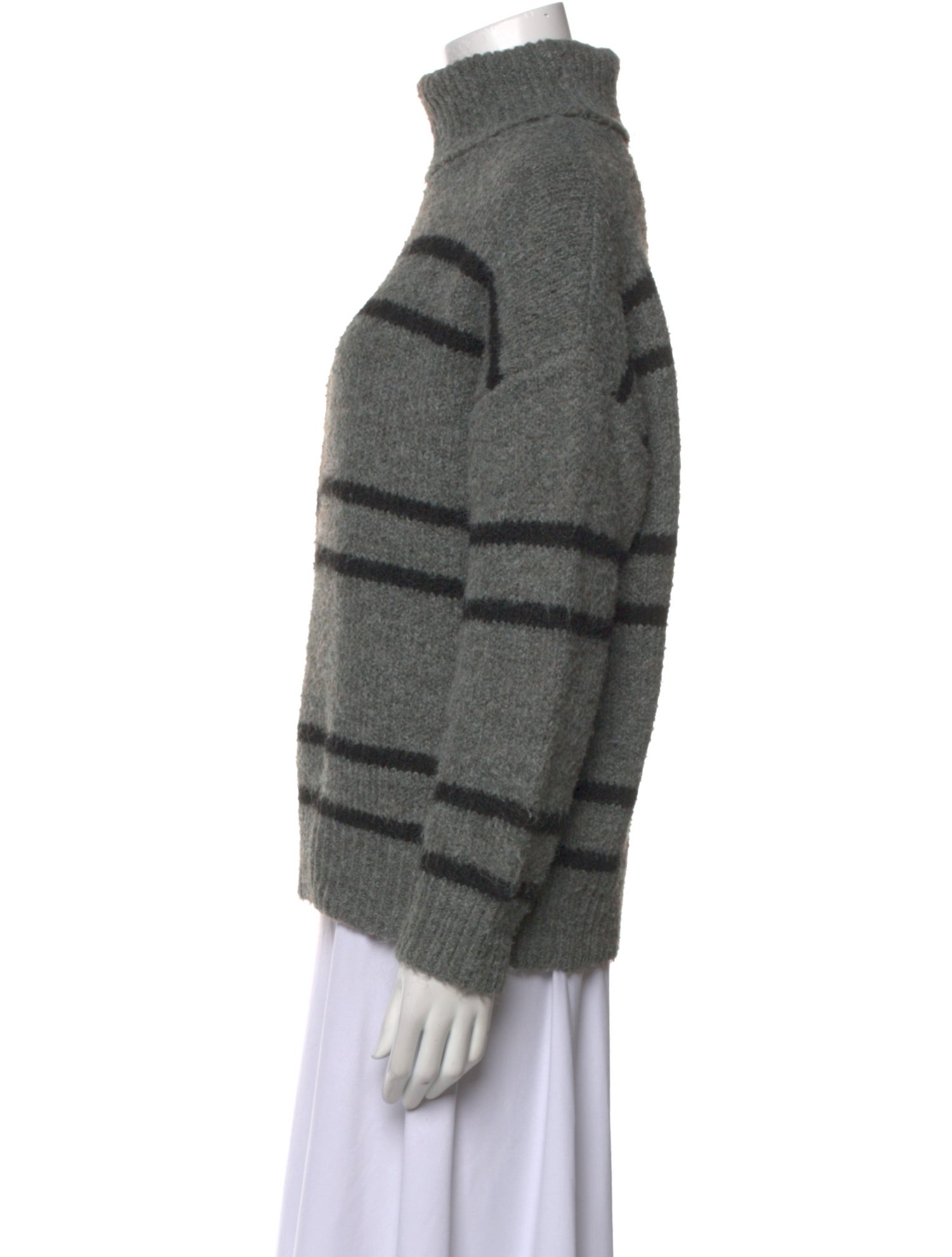 Line & Dot Striped Turtleneck Sweater