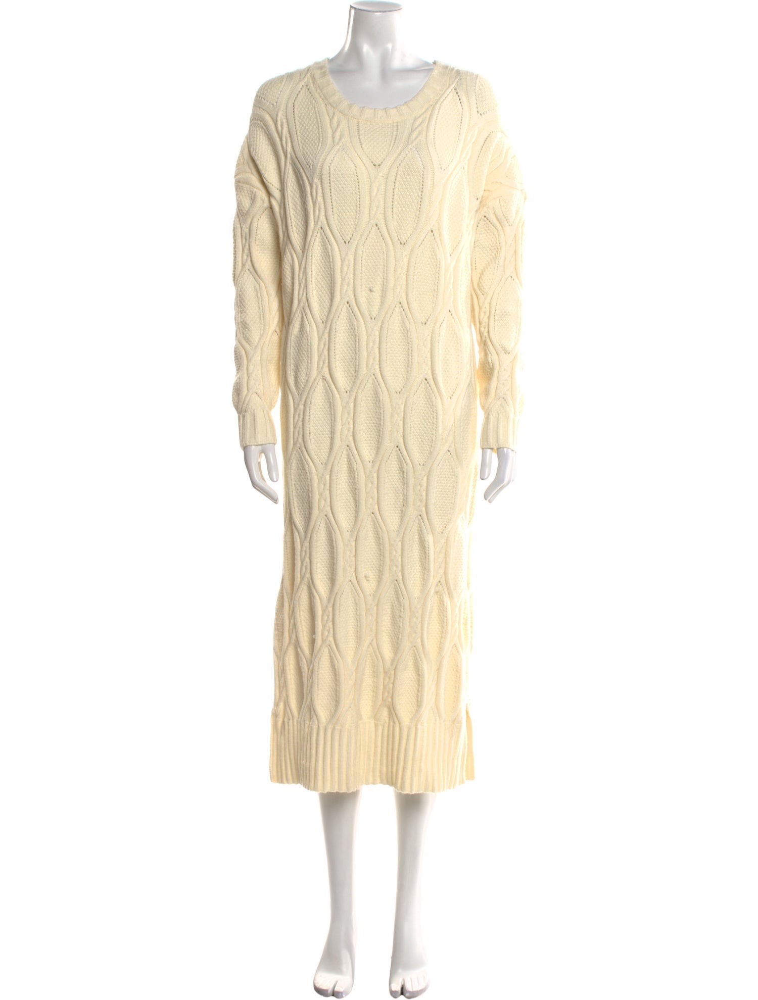 Line & Dot Scoop Neck Midi Length Dress