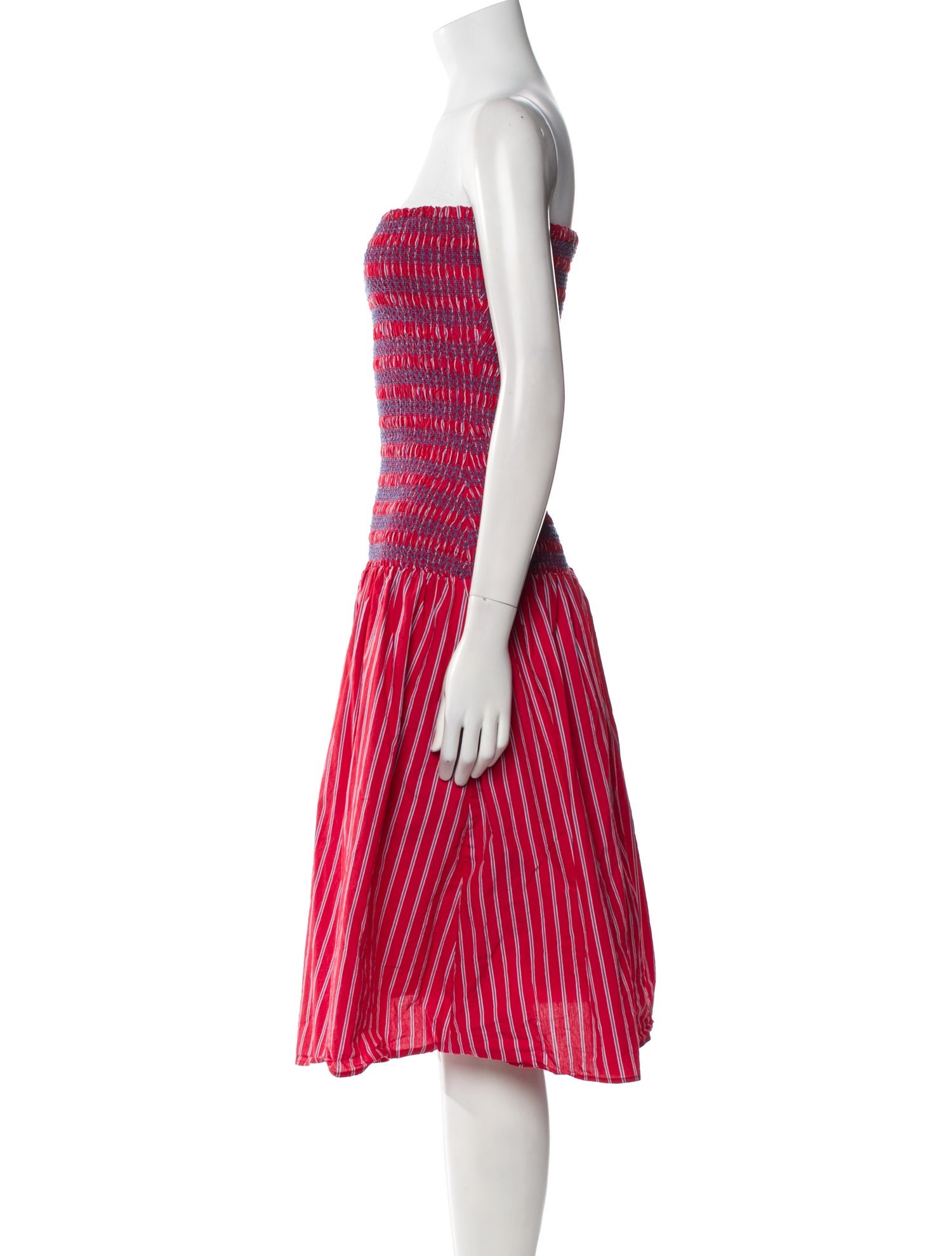 Line & Dot Striped Knee-Length Dress