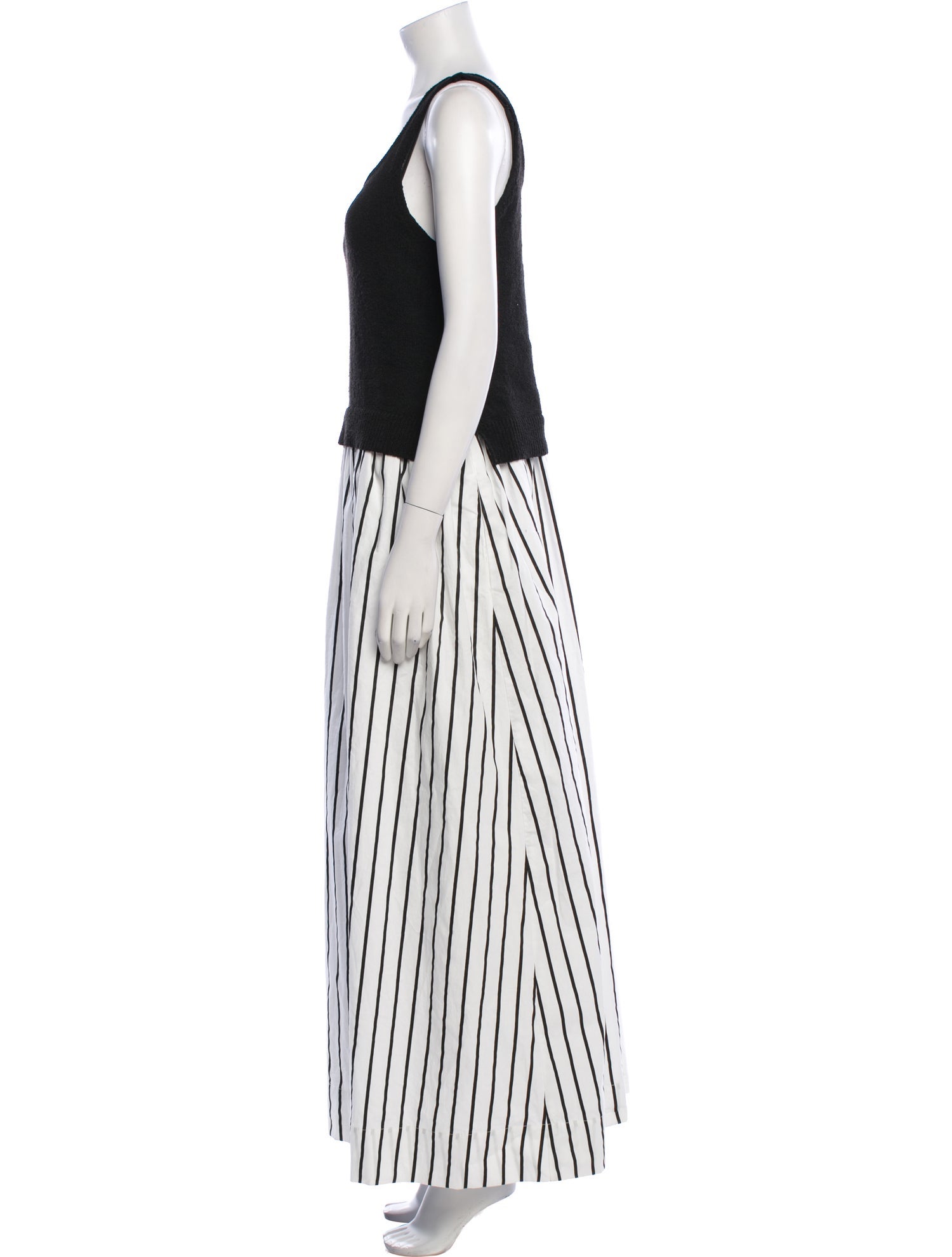 Line & Dot Striped Long Dress