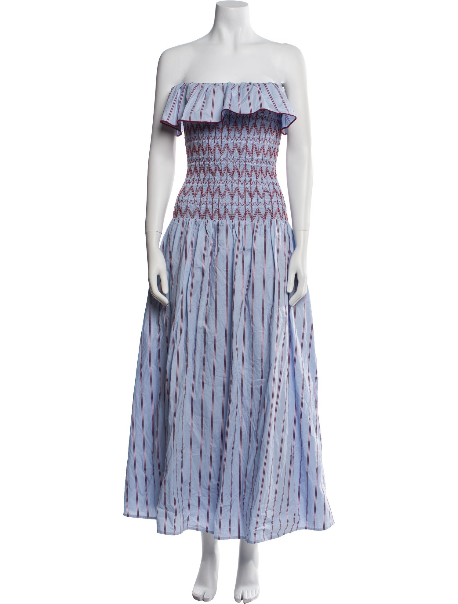 Line & Dot Striped Long Dress