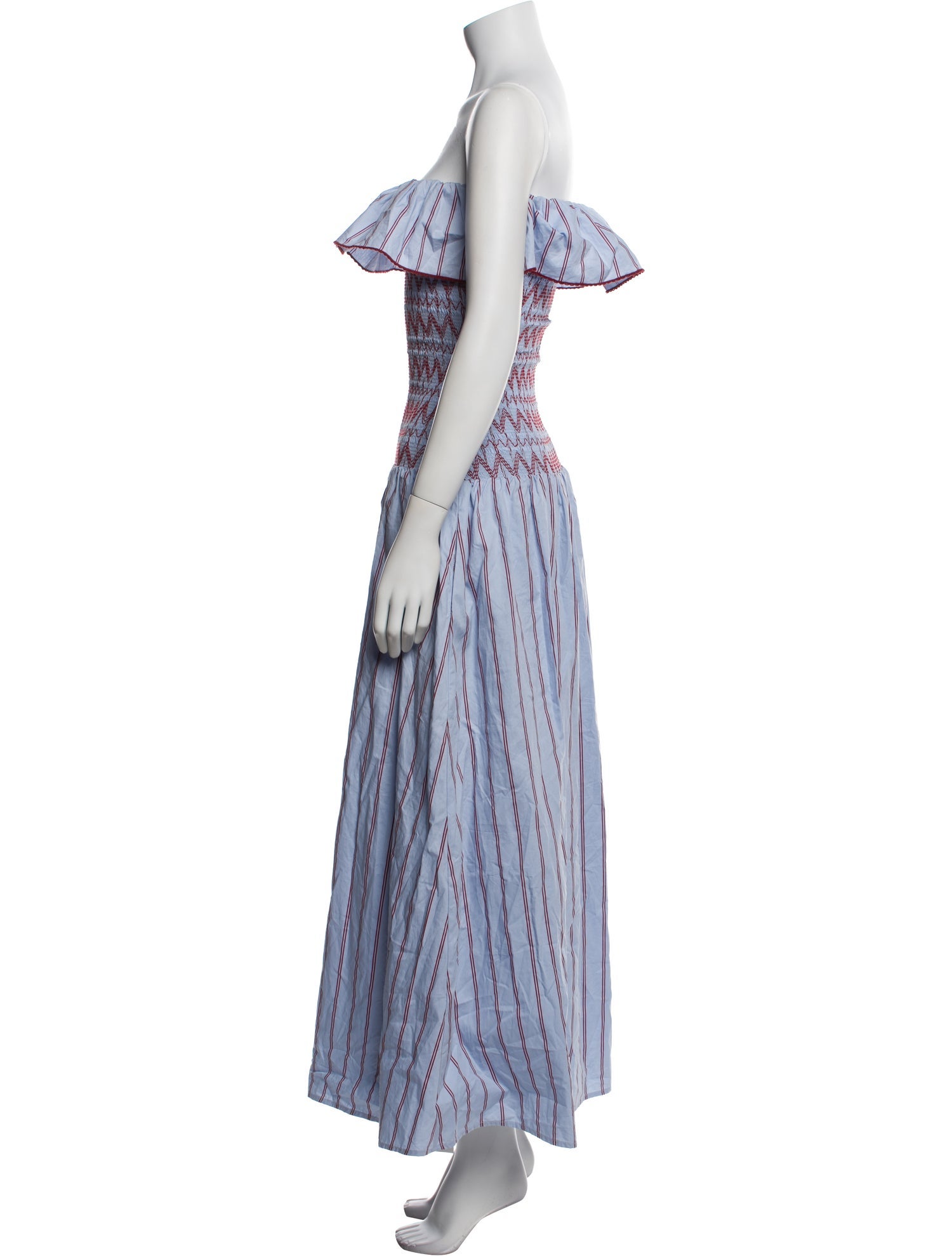 Line & Dot Striped Long Dress
