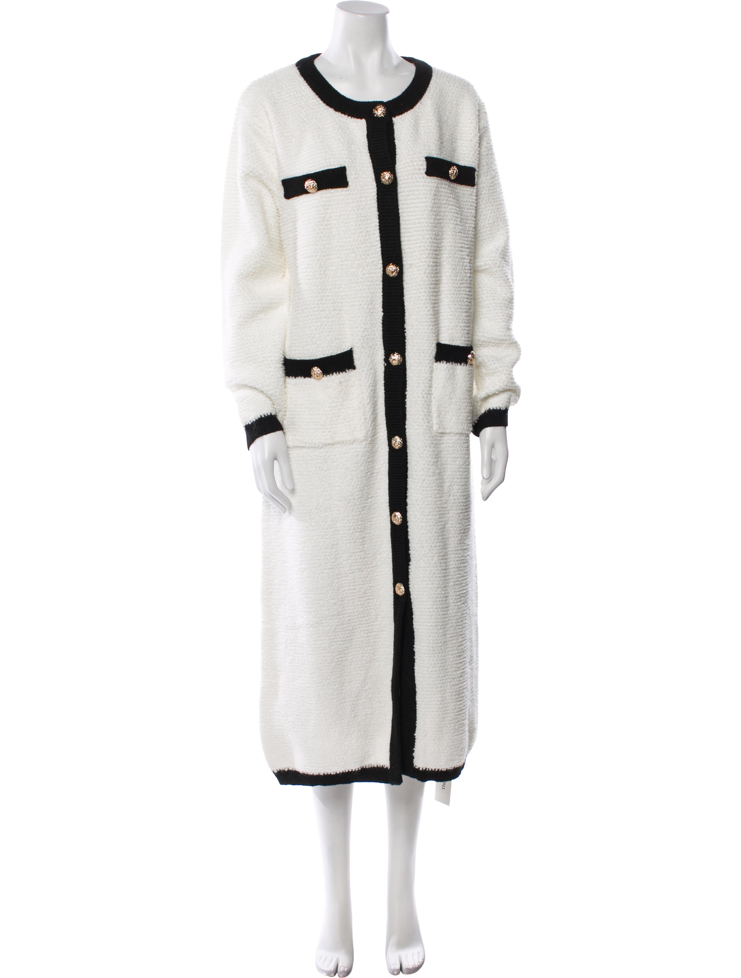 Line & Dot Printed Crew Neck Sweater w/ Tags