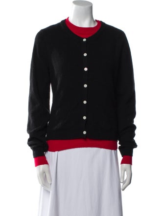 Line & Dot Colorblock Pattern Crew Neck Sweater