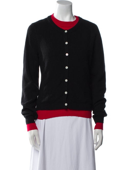 Line & Dot Colorblock Pattern Crew Neck Sweater