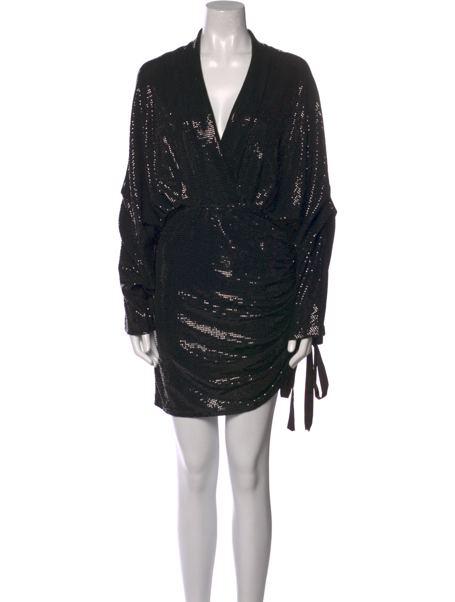 Line & Dot V-Neck Mini Dress