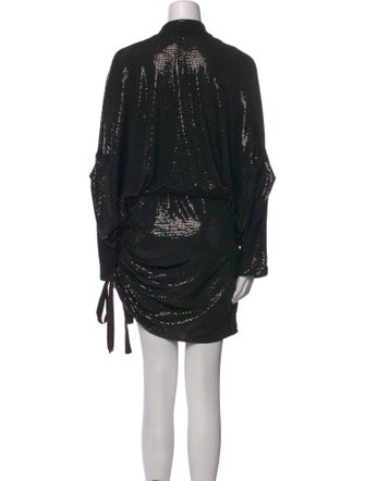 Line & Dot V-Neck Mini Dress