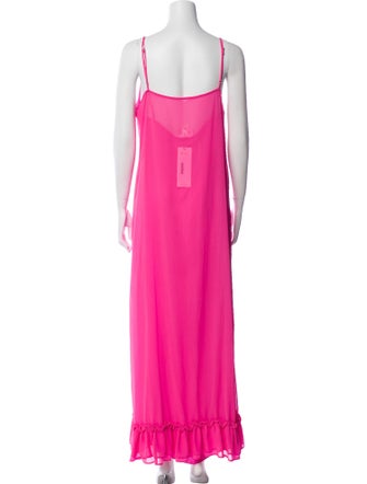 Line & Dot Scoop Neck Long Dress