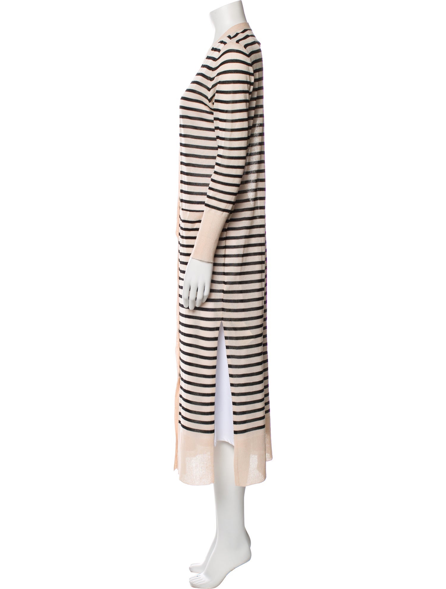 Line & Dot Striped V-Neck Sweater