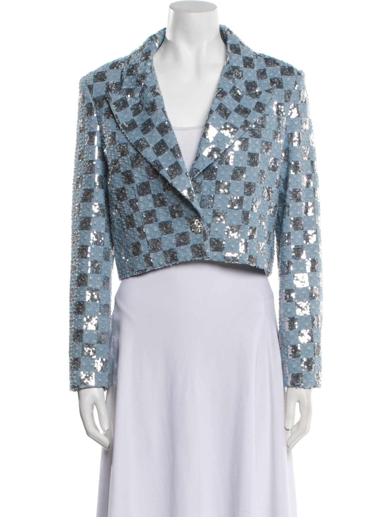 Line & Dot Printed Blazer w/ Tags