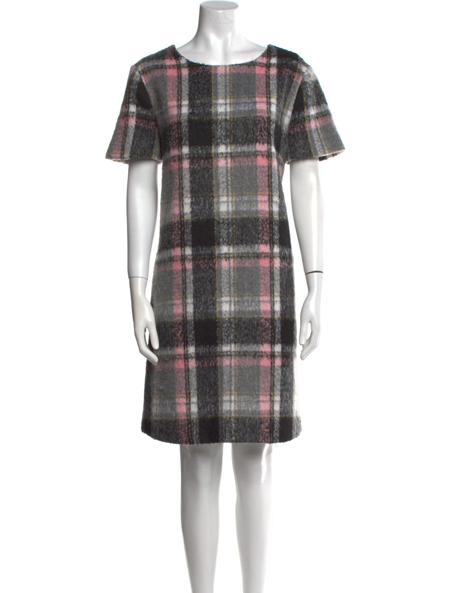 Line & Dot Wool Knee-Length Dress