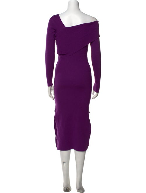 Line & Dot Asymmetrical Midi Length Dress