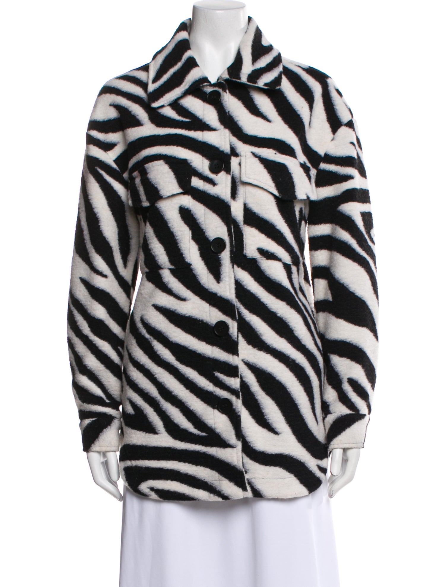 Line & Dot Printed Coat