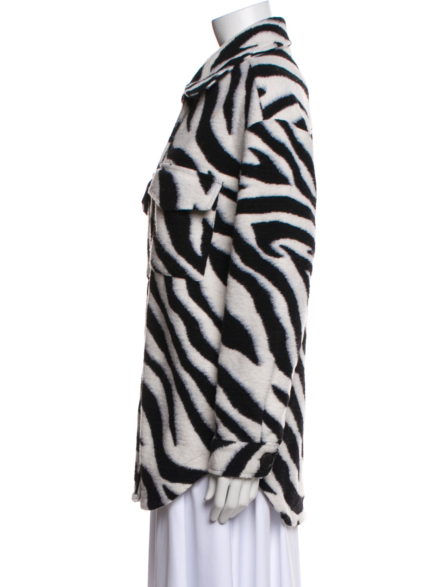 Line & Dot Printed Coat