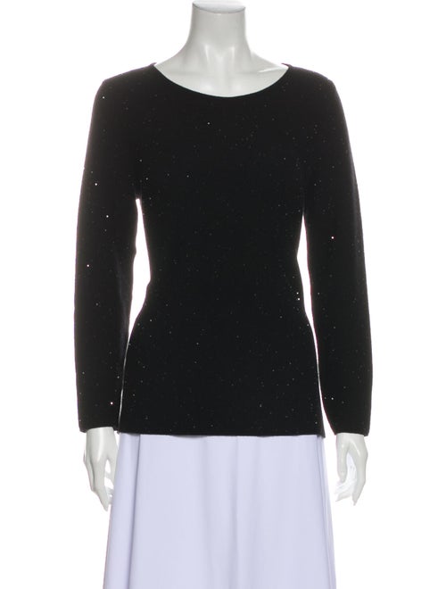 Leggiadro Cashmere Scoop Neck Sweatshirt Black