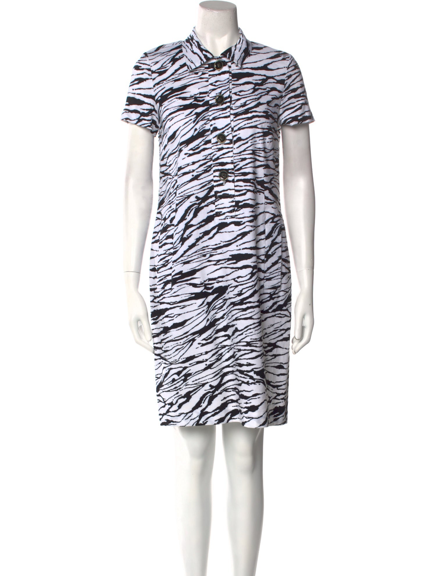 Leggiadro Animal Print Knee-Length Dress