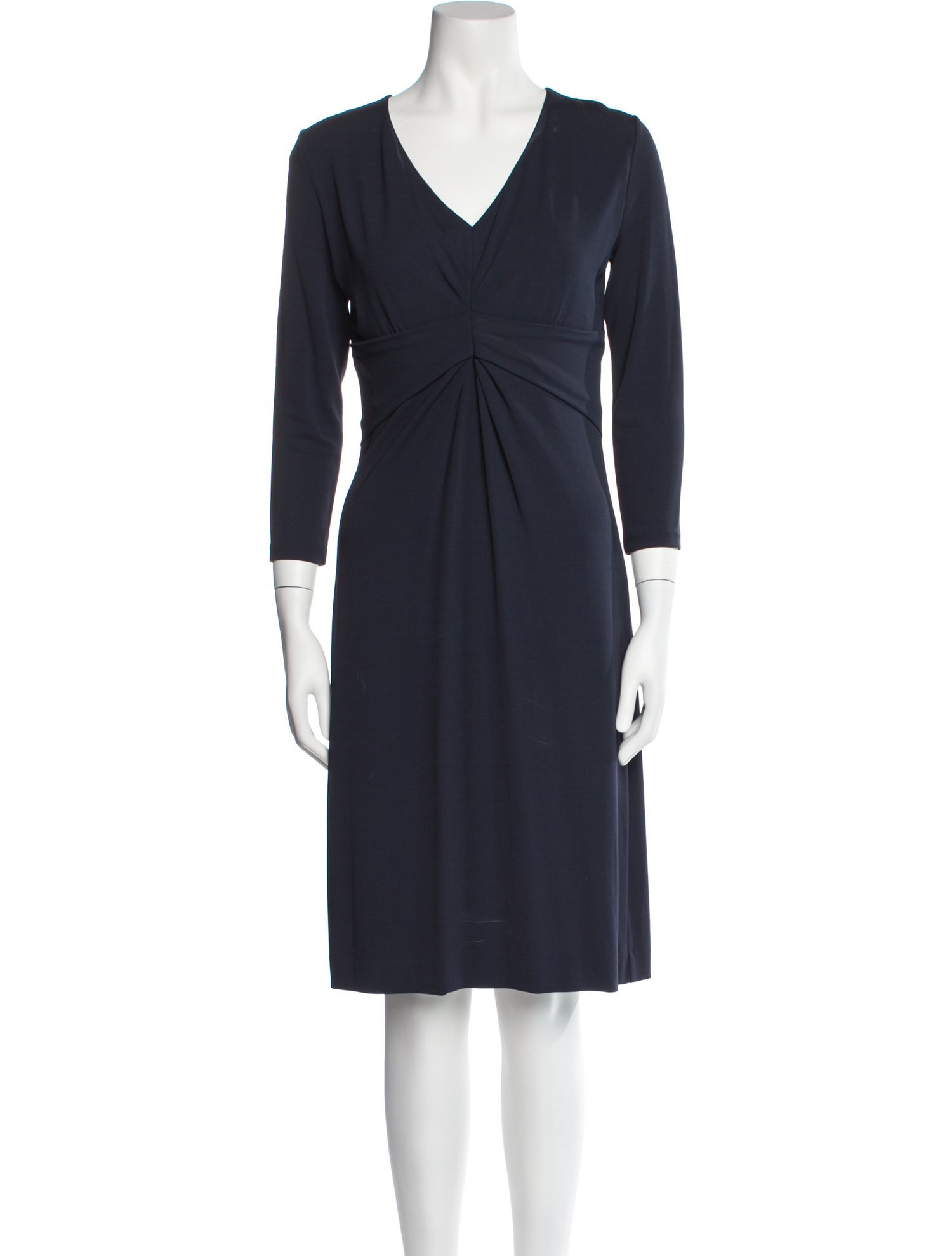 Leggiadro V-Neck Knee-Length Dress