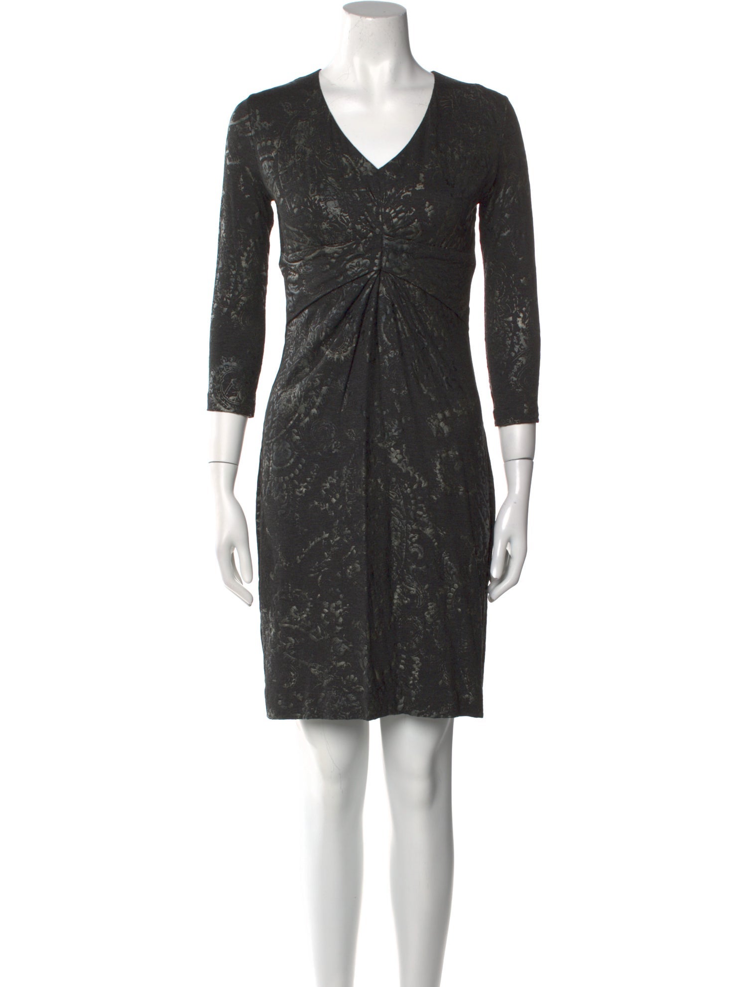 Leggiadro V-Neck Knee-Length Dress w/ Tags