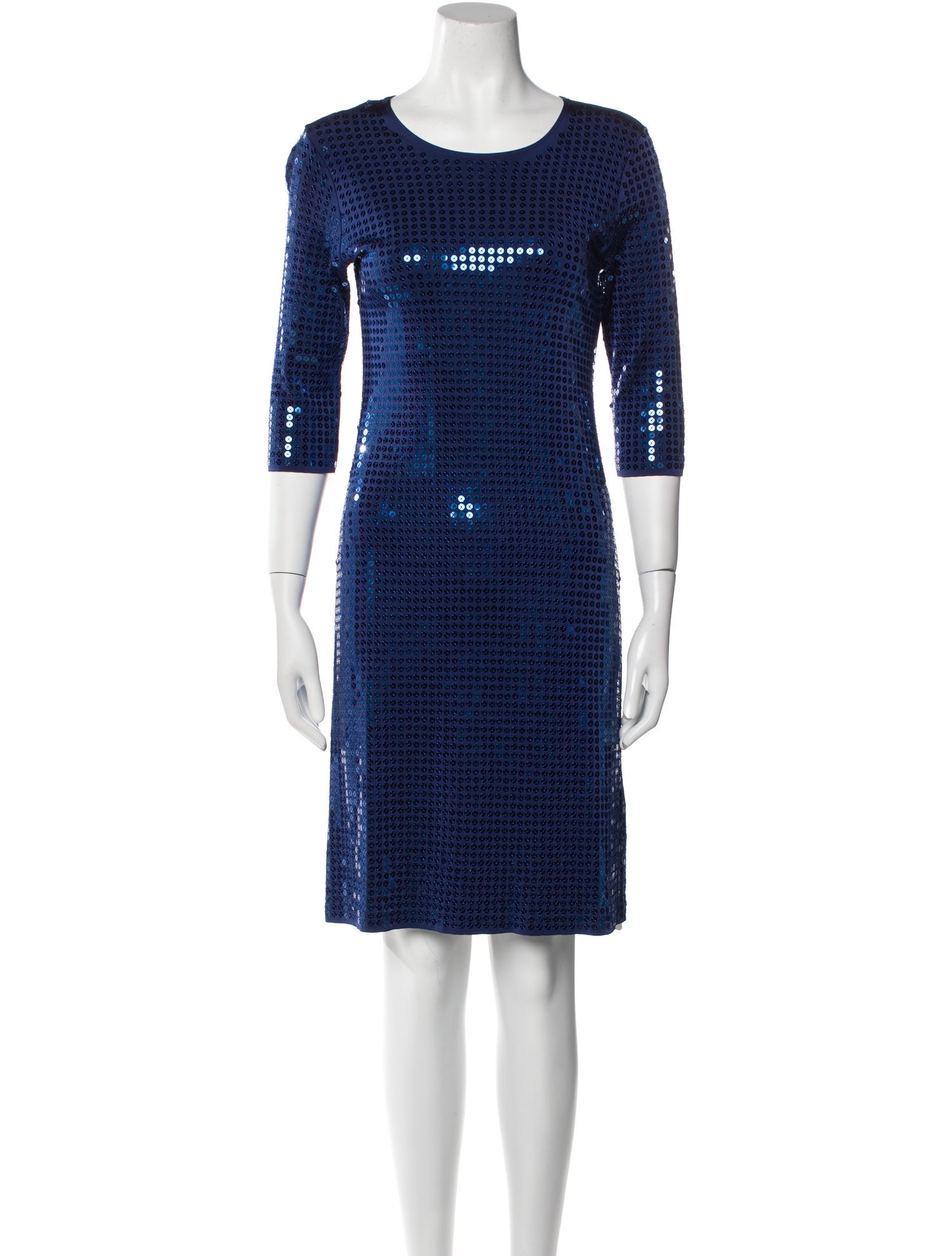 Leggiadro Scoop Neck Knee-Length Dress w/ Tags