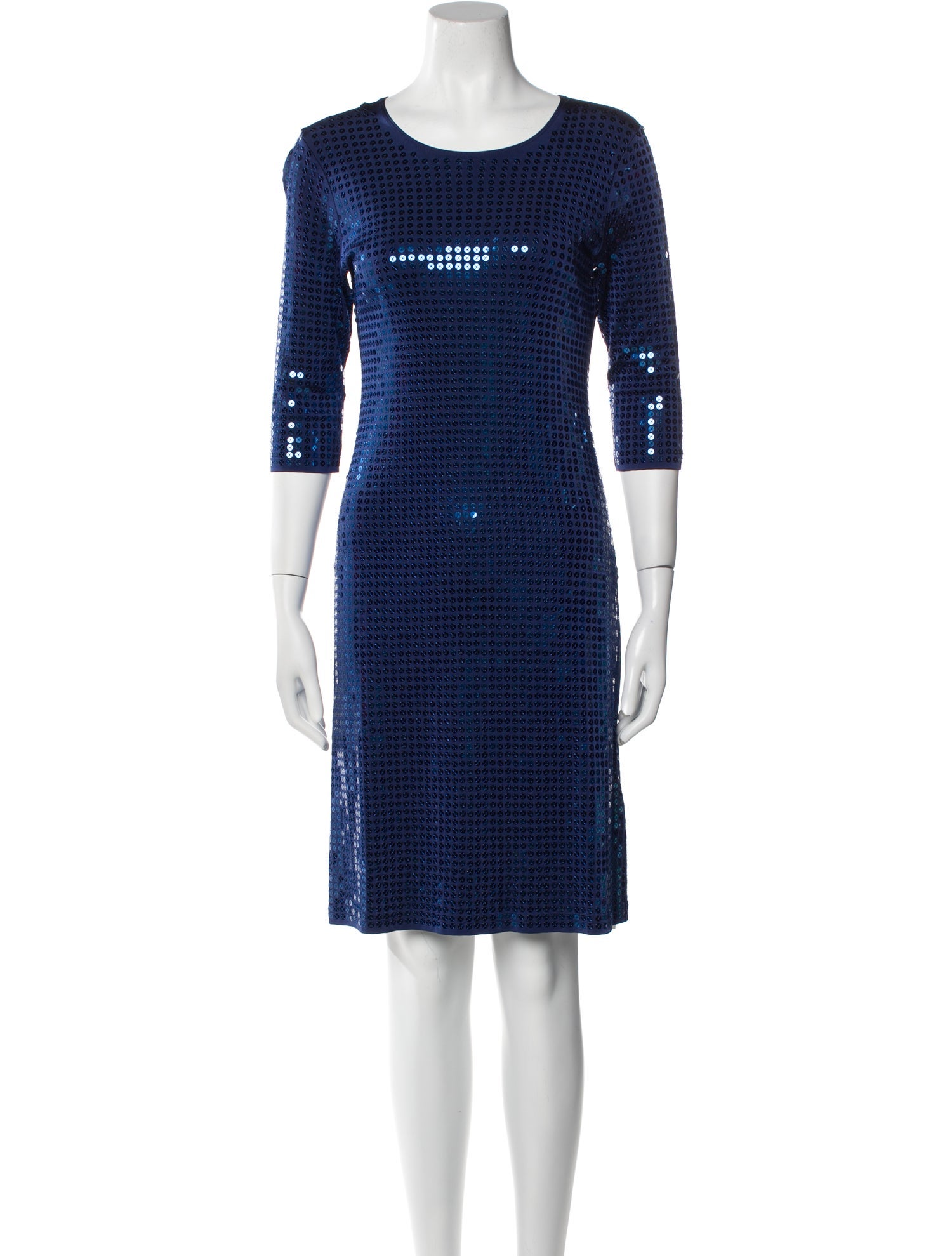 Leggiadro Scoop Neck Knee-Length Dress w/ Tags