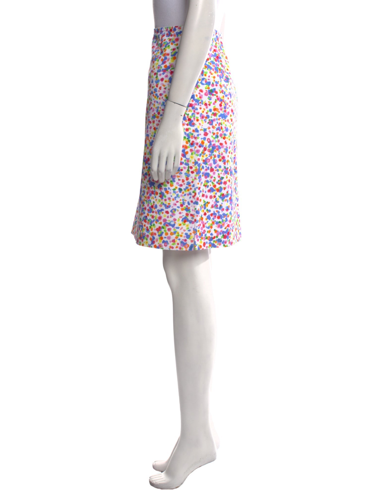 Leggiadro Floral Print Knee-Length Skirt