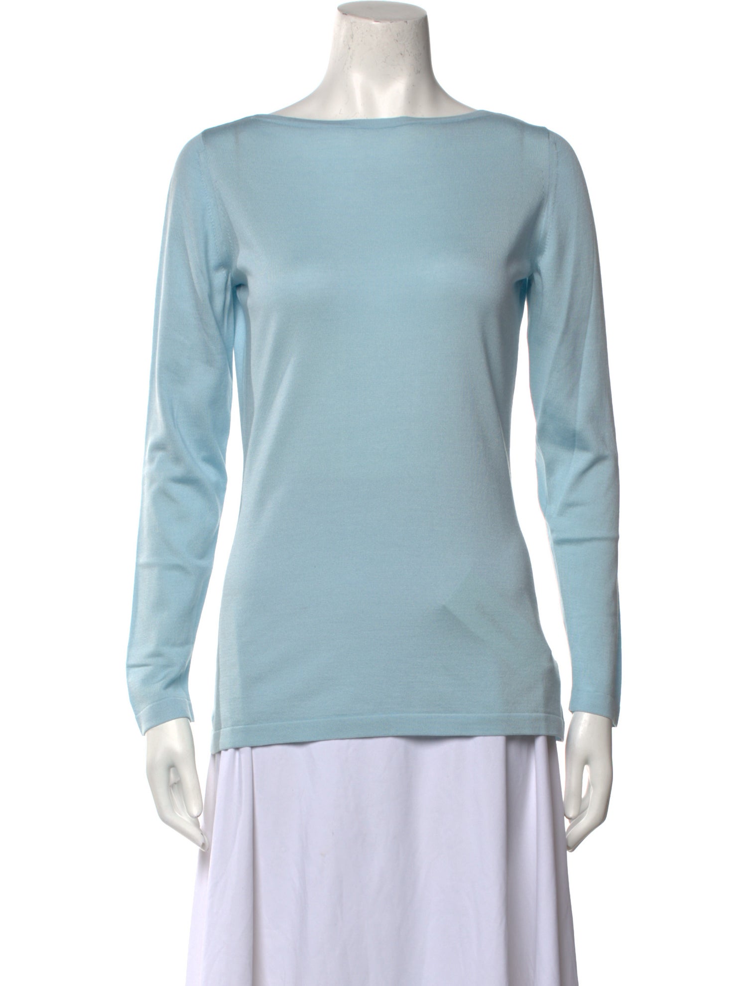 Leggiadro Bateau Neckline Long Sleeve Top