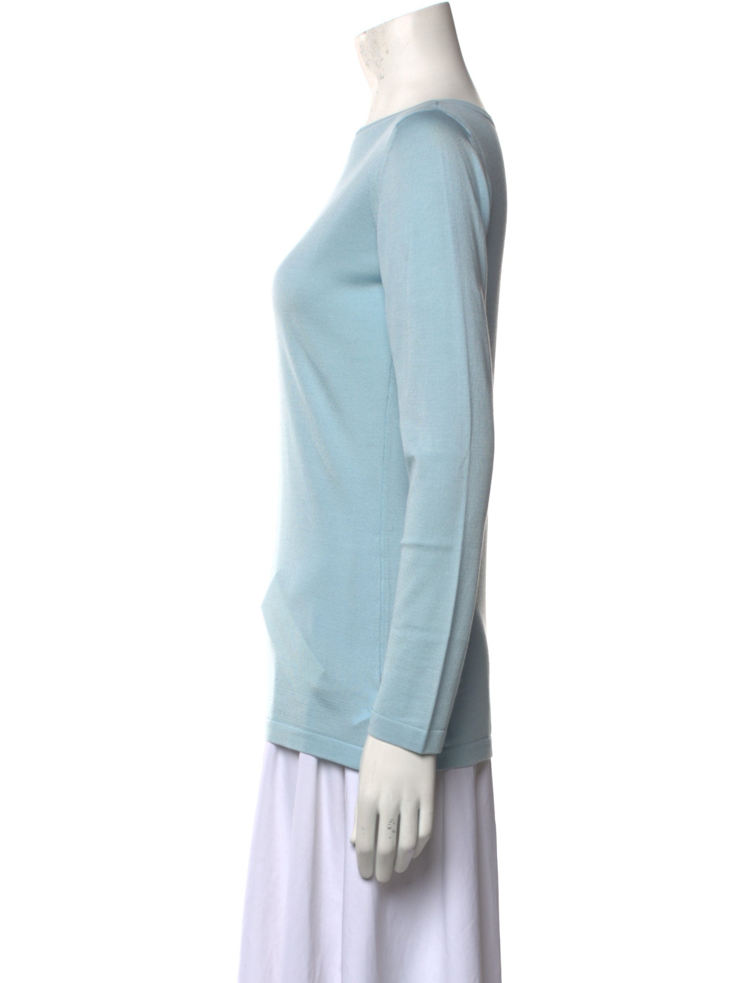 Leggiadro Bateau Neckline Long Sleeve Top