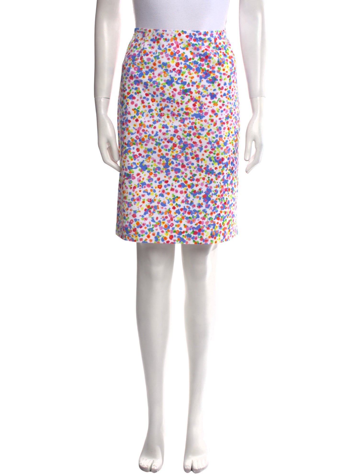 Leggiadro Floral Print Knee-Length Skirt