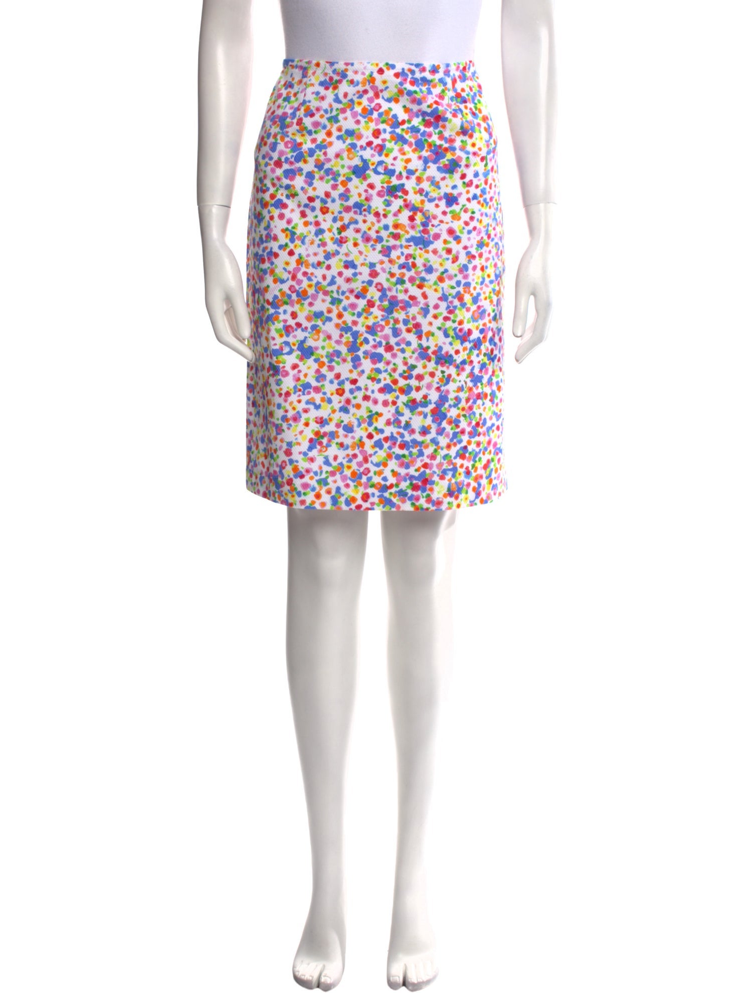 Leggiadro Floral Print Knee-Length Skirt