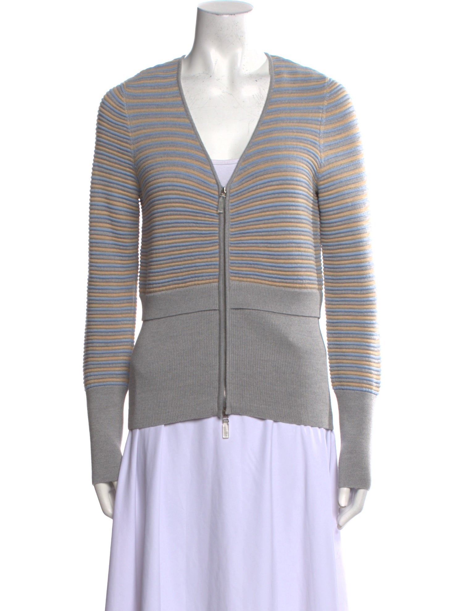 Leggiadro Striped V-Neck Sweater