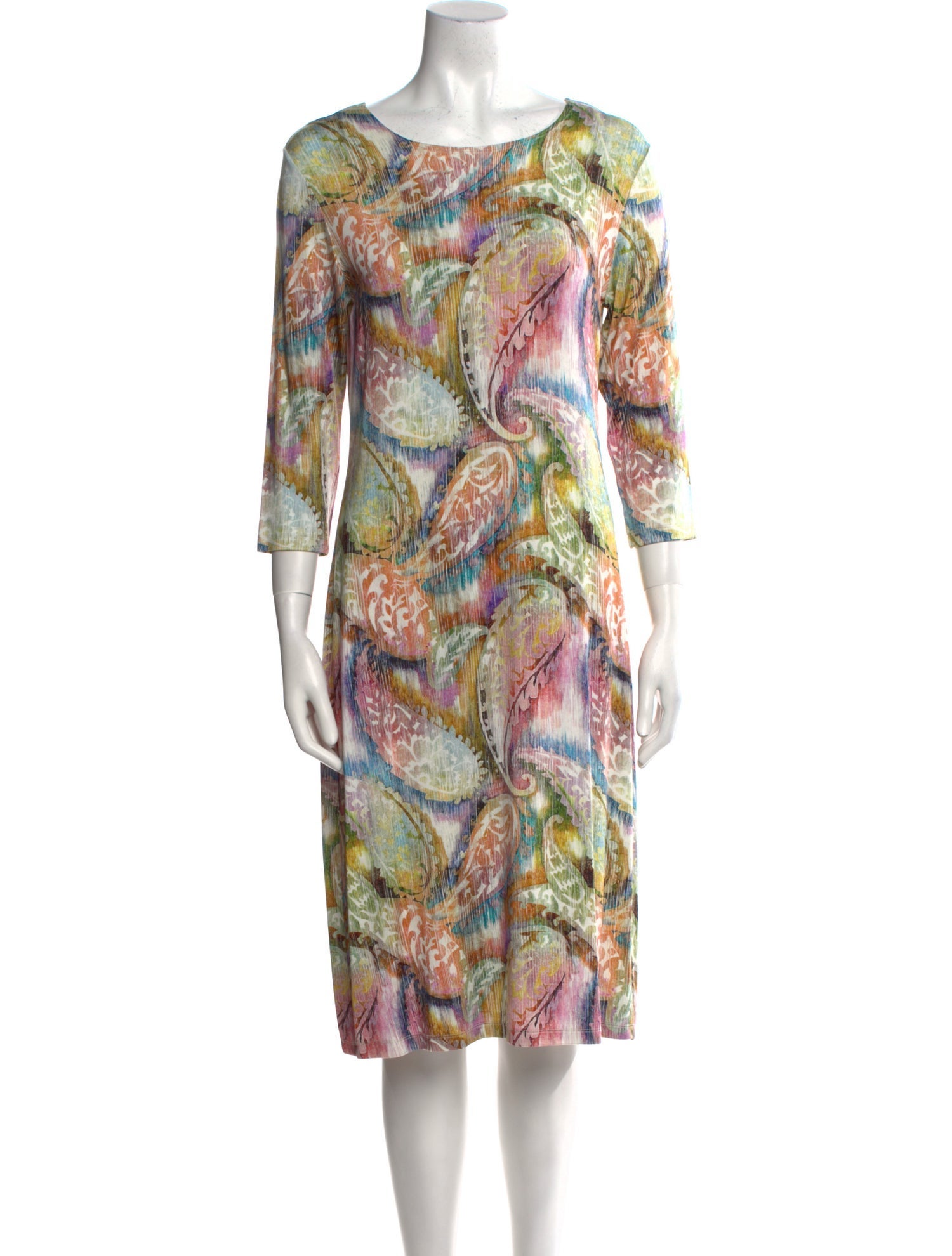 Leggiadro Paisley Print Knee-Length Dress